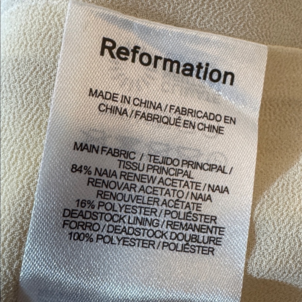 NWT Reformation Parand Dress in Blonde - Picture 4 of 6